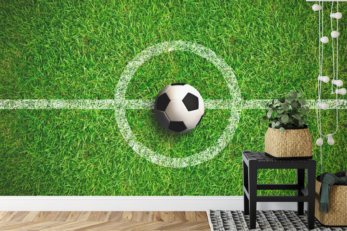 Fototapeta Piłka Na Środku Boiska – aranżacja wnętrza
