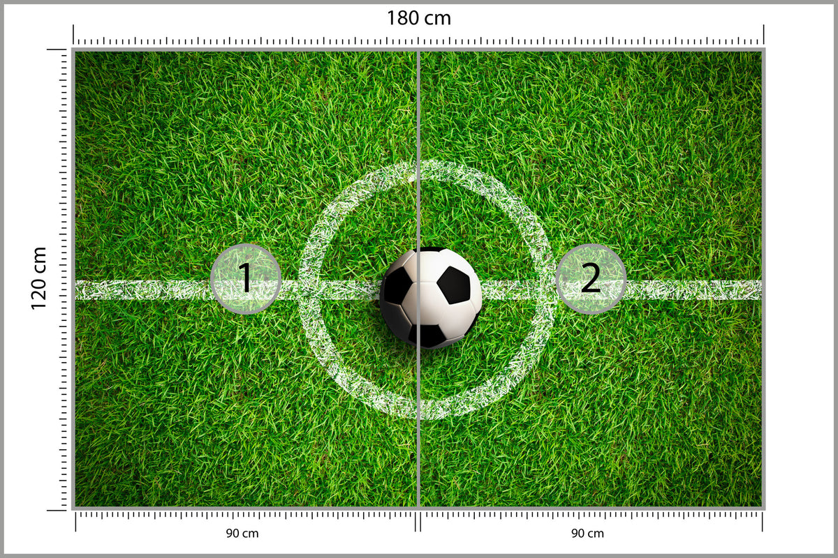 Fototapeta Piłka Na Środku Boiska 180 × 120 cm – podgląd kadru