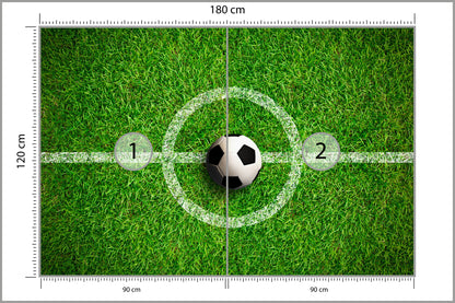 Fototapeta Piłka Na Środku Boiska 180 × 120 cm – podgląd kadru