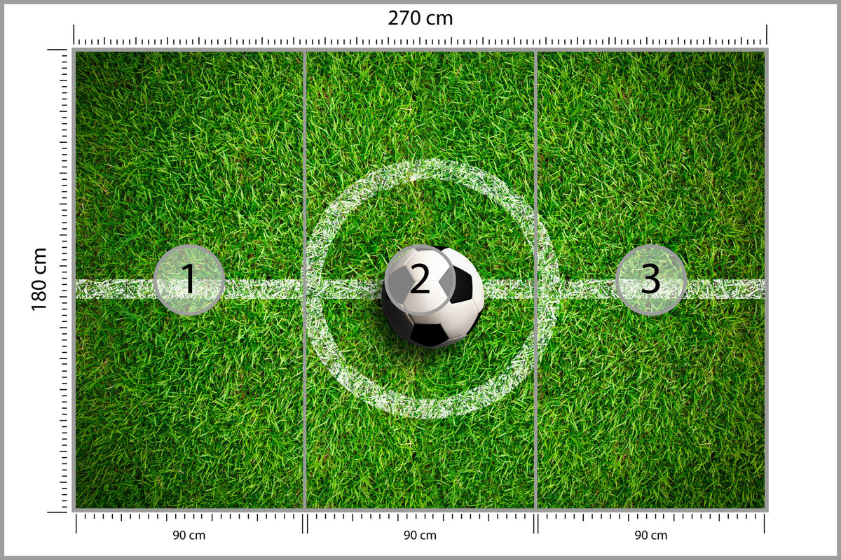 Fototapeta Piłka Na Środku Boiska 270 × 180 cm – podgląd kadru