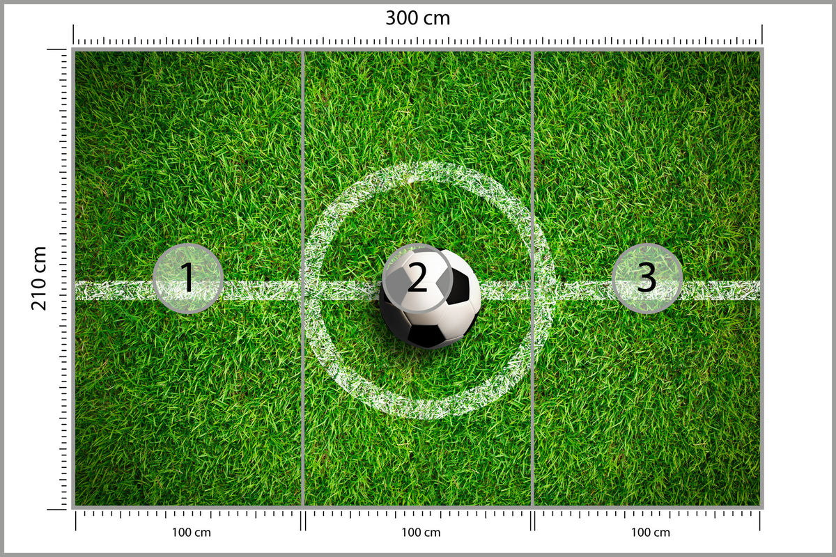 Fototapeta Piłka Na Środku Boiska 300 × 210 cm – podgląd kadru