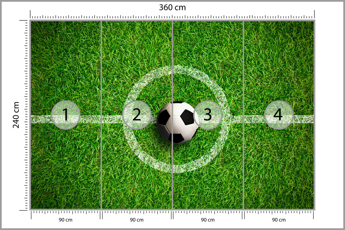 Fototapeta Piłka Na Środku Boiska 360 × 240 cm – podgląd kadru