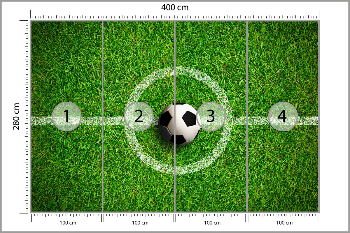 Fototapeta Piłka Na Środku Boiska 400 × 280 cm – podgląd kadru