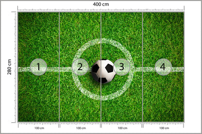 Fototapeta Piłka Na Środku Boiska 400 × 280 cm – podgląd kadru