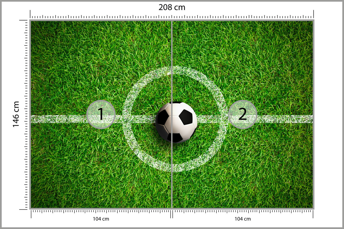 Fototapeta Piłka Na Środku Boiska 208 × 146 cm – podgląd kadru