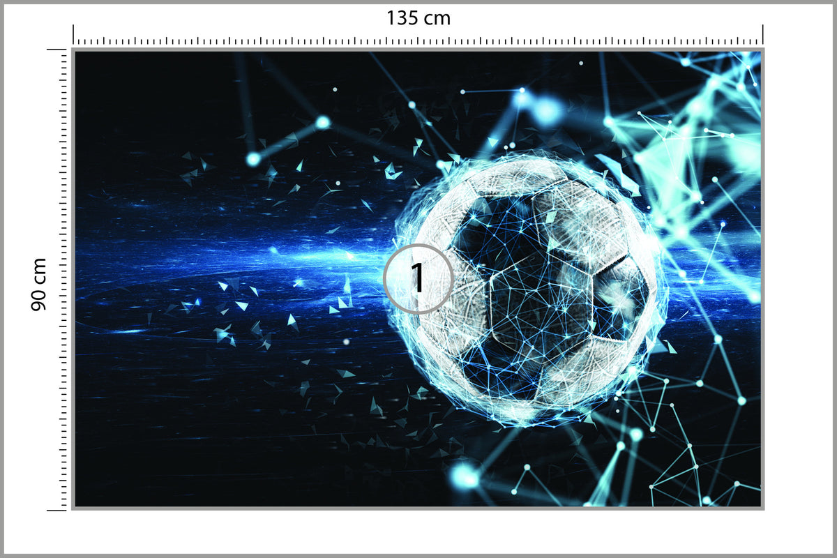 Fototapeta Piłka Nożna W Nowoczesnym Stylu 135 × 90 cm – podgląd kadru