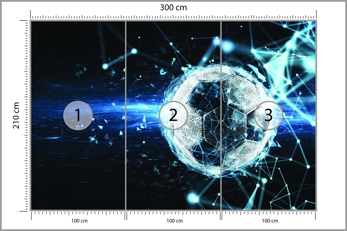 Fototapeta Piłka Nożna W Nowoczesnym Stylu 300 × 210 cm – podgląd kadru