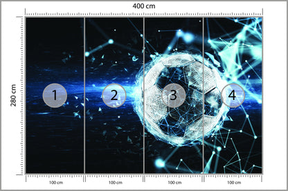 Fototapeta Piłka Nożna W Nowoczesnym Stylu 400 × 280 cm – podgląd kadru