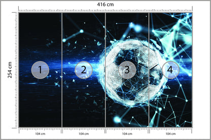 Fototapeta Piłka Nożna W Nowoczesnym Stylu 416 × 254 cm – podgląd kadru