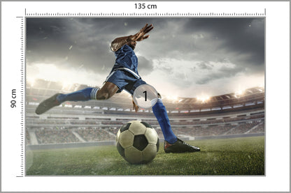 Fototapeta Piłkarz Na Boisku 135 × 90 cm – podgląd kadru