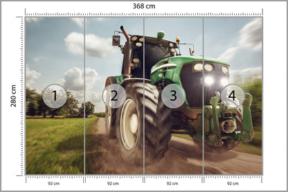 Fototapeta Pędzący Traktor 368 × 280 cm – podgląd kadru