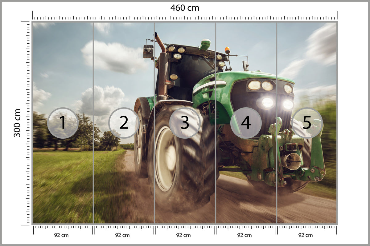 Fototapeta Pędzący Traktor 460 × 300 cm – podgląd kadru