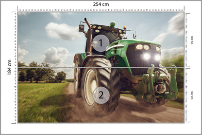 Fototapeta Pędzący Traktor 254 × 184 cm – podgląd kadru
