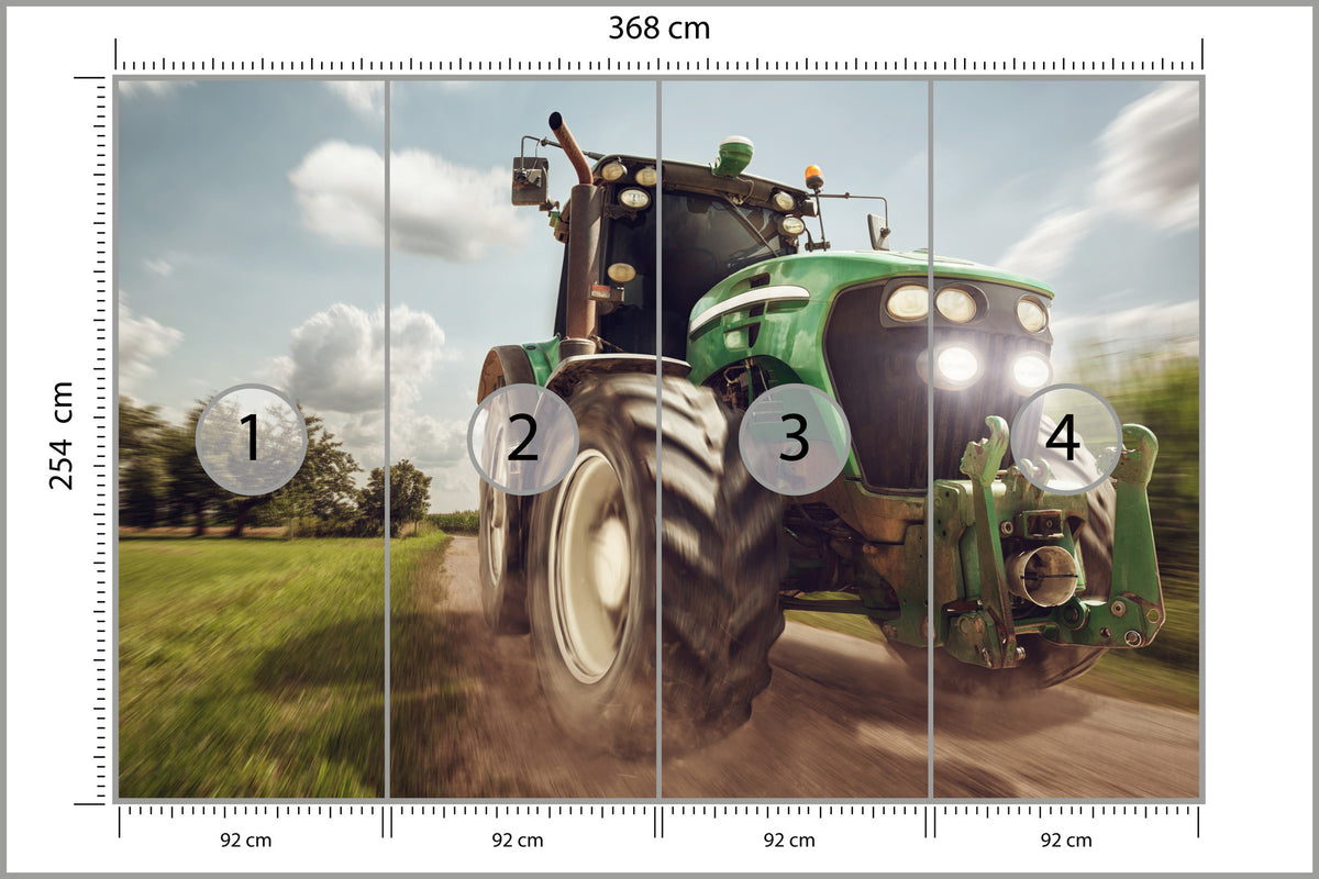 Fototapeta Pędzący Traktor 368 × 254 cm – podgląd kadru