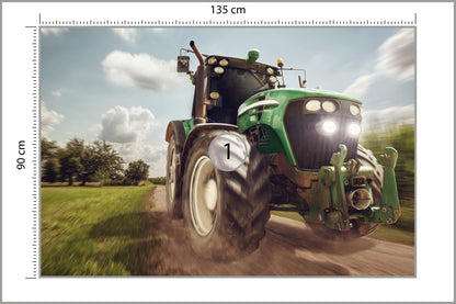 Fototapeta Pędzący Traktor 135 × 90 cm – podgląd kadru