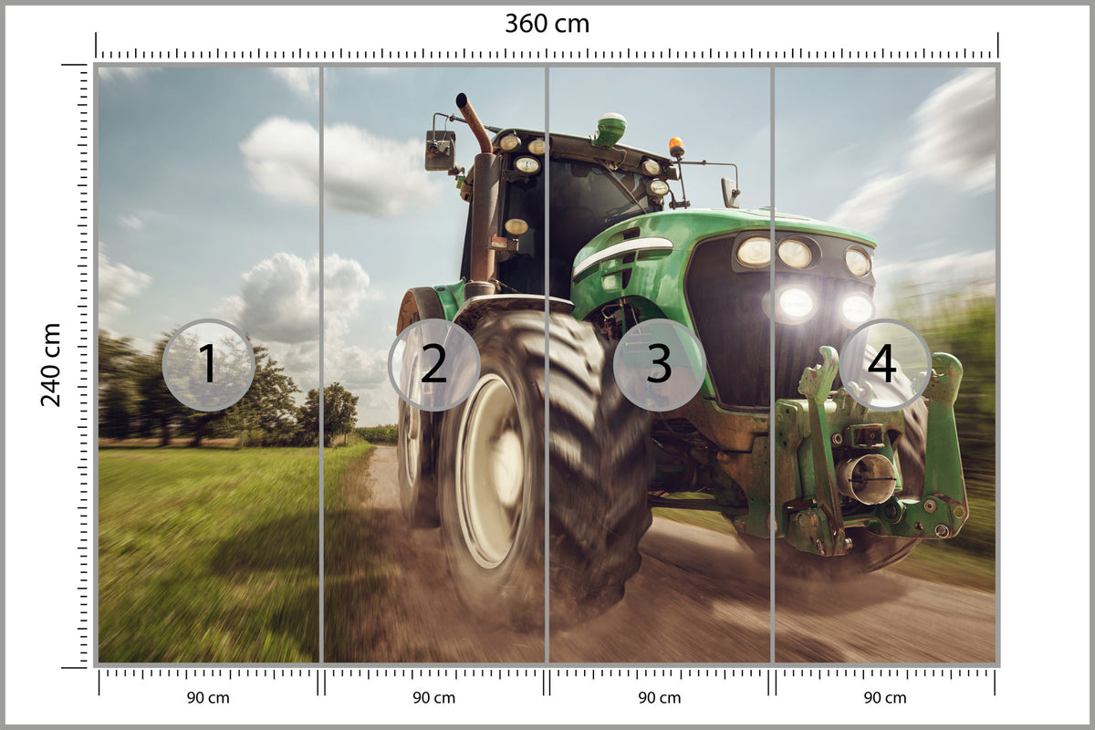 Fototapeta Pędzący Traktor 360 × 240 cm – podgląd kadru