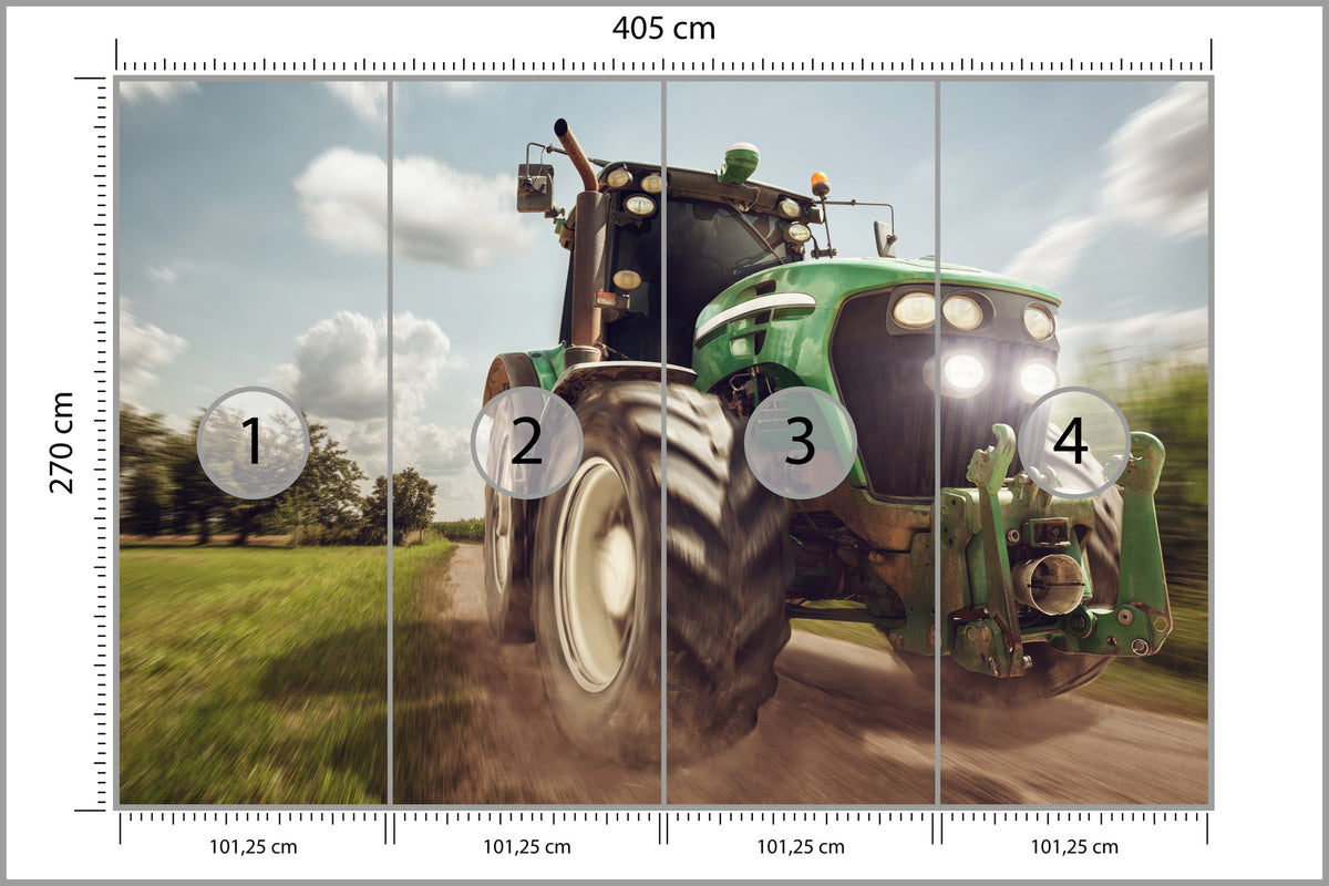 Fototapeta Pędzący Traktor 405 × 270 cm – podgląd kadru