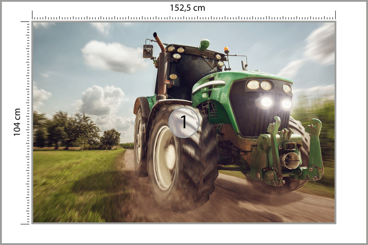 Fototapeta Pędzący Traktor 152,5 × 104 cm – podgląd kadru