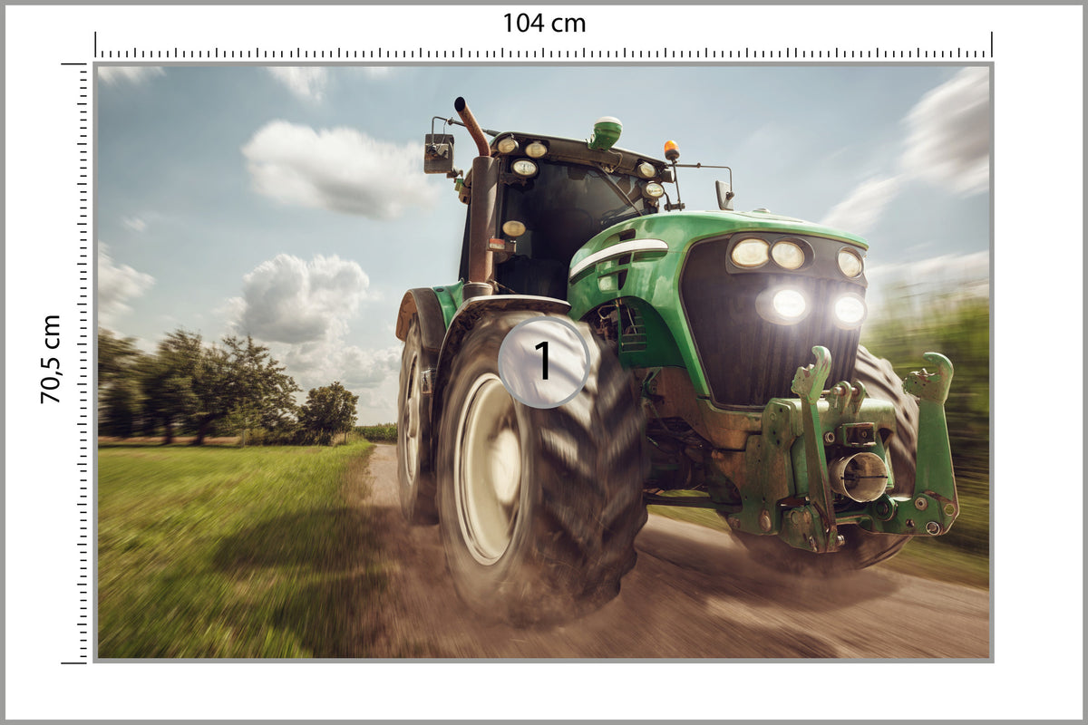 Fototapeta Pędzący Traktor 104 × 70,5 cm – podgląd kadru