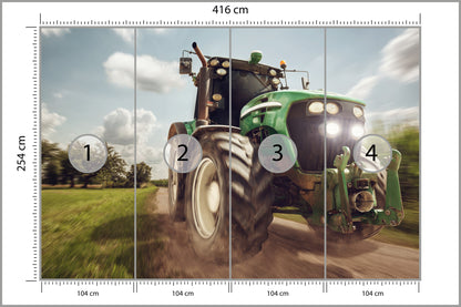 Fototapeta Pędzący Traktor 416 × 254 cm – podgląd kadru