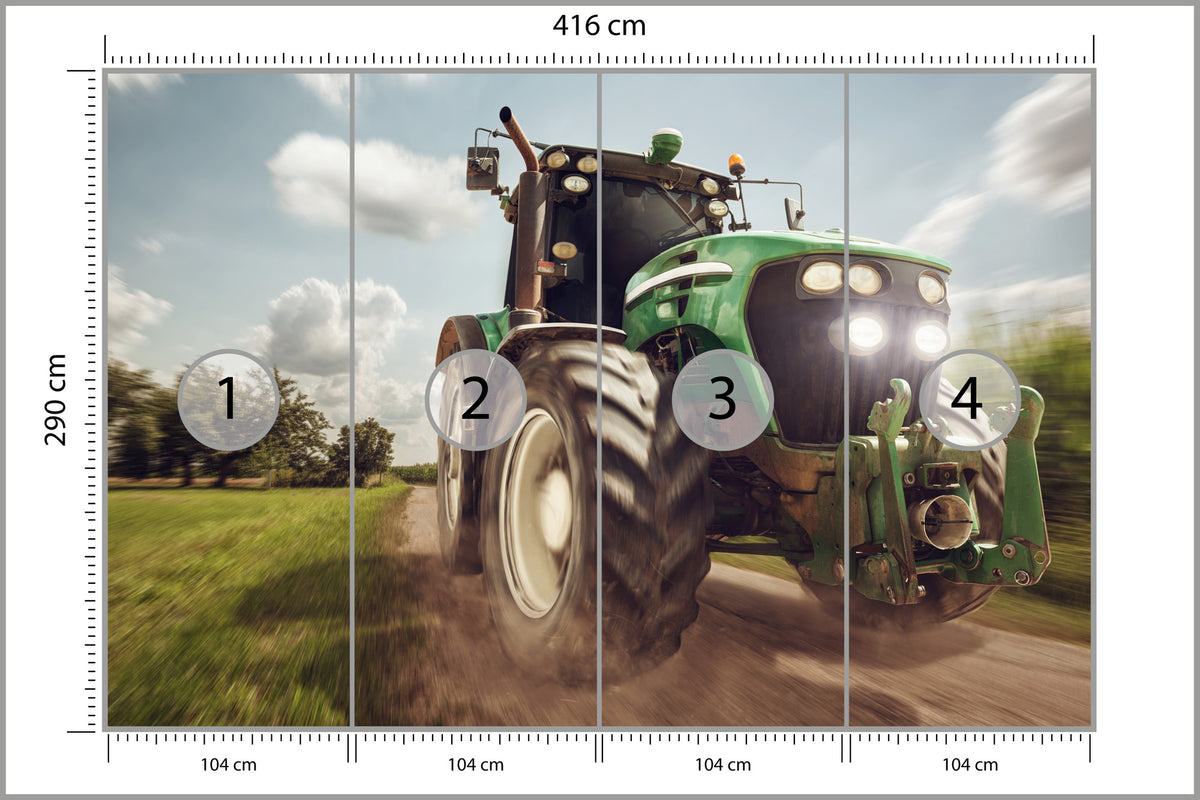 Fototapeta Pędzący Traktor 416 × 290 cm – podgląd kadru