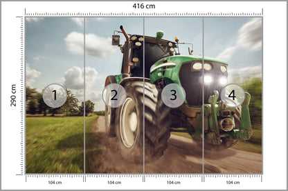 Fototapeta Pędzący Traktor 416 × 290 cm – podgląd kadru