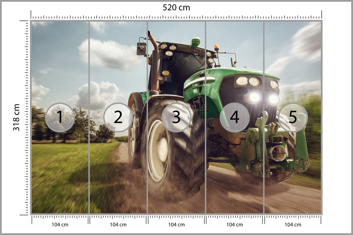 Fototapeta Pędzący Traktor 520 × 318 cm – podgląd kadru