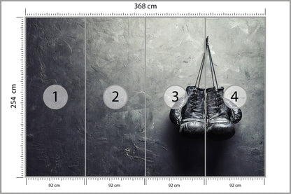Fototapeta Stare Rękawice Bokserskie 368 × 254 cm – podgląd kadru