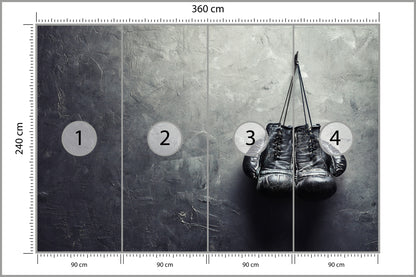Fototapeta Stare Rękawice Bokserskie 360 × 240 cm – podgląd kadru