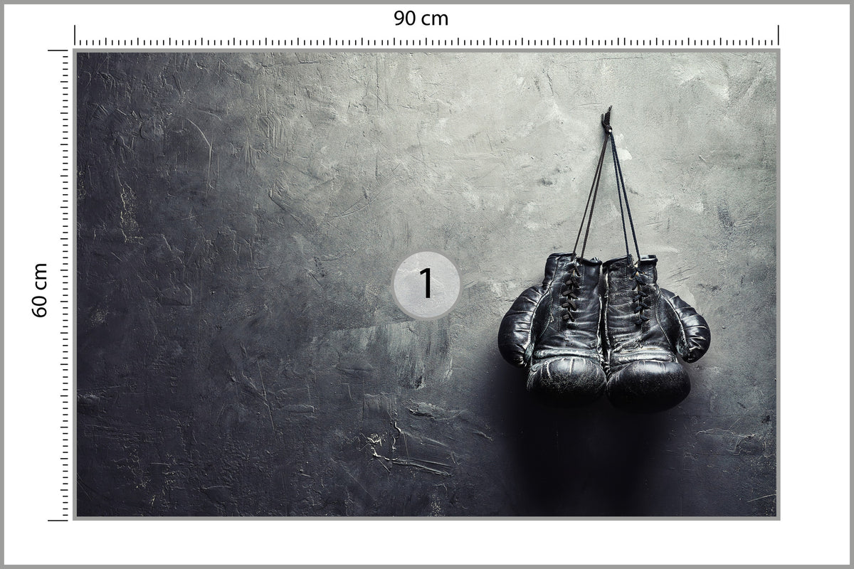Fototapeta Stare Rękawice Bokserskie 90 × 60 cm – podgląd kadru