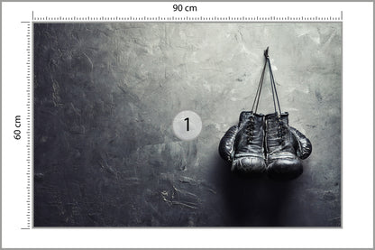 Fototapeta Stare Rękawice Bokserskie 90 × 60 cm – podgląd kadru