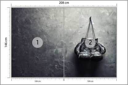 Fototapeta Stare Rękawice Bokserskie 208 × 146 cm – podgląd kadru