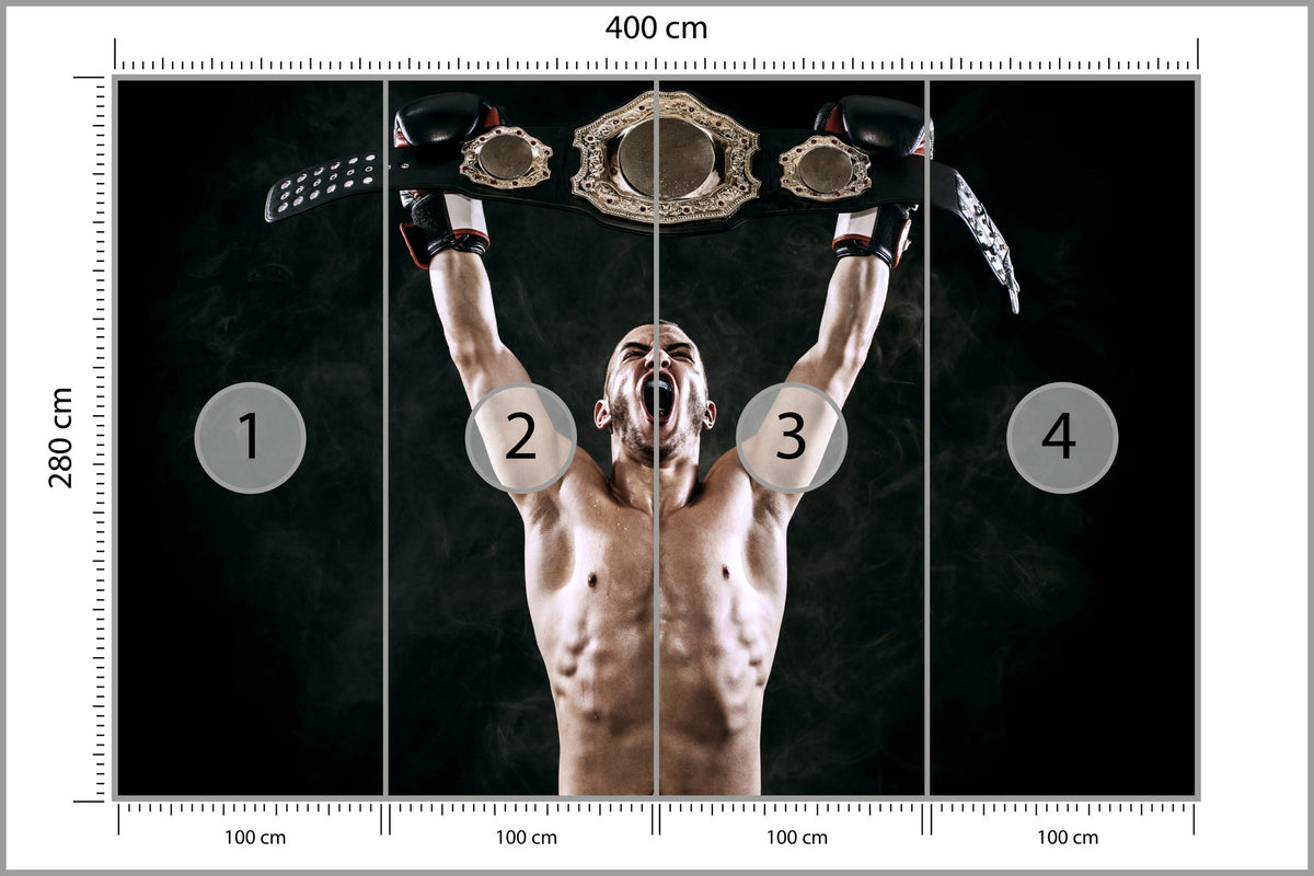 Fototapeta Zwycięski Bokser 400 × 280 cm – podgląd kadru