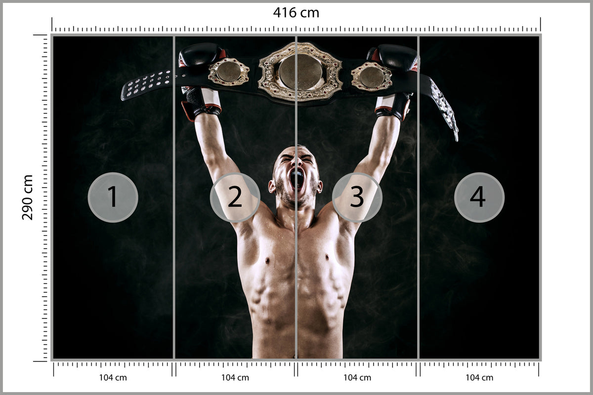 Fototapeta Zwycięski Bokser 416 × 290 cm – podgląd kadru