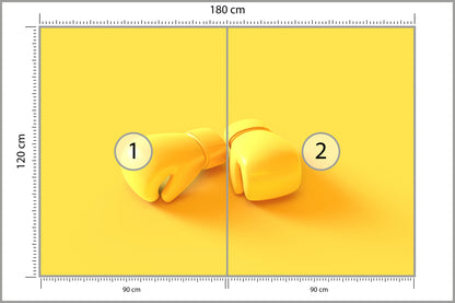 Fototapeta Żółte Rękawice Bokserskie 180 × 120 cm – podgląd kadru