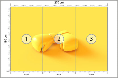 Fototapeta Żółte Rękawice Bokserskie 270 × 180 cm – podgląd kadru