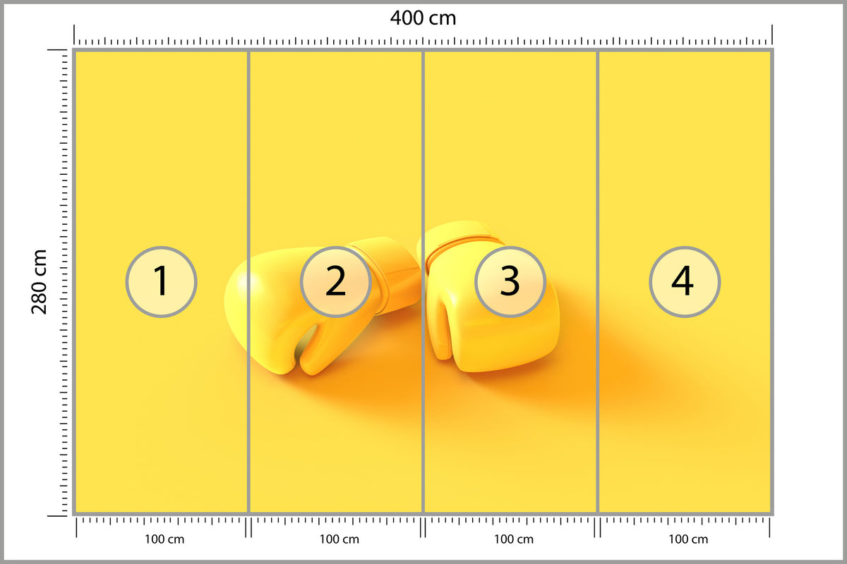 Fototapeta Żółte Rękawice Bokserskie 400 × 280 cm – podgląd kadru