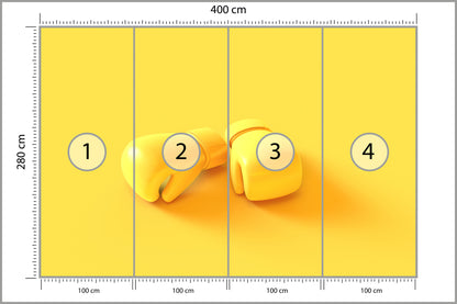 Fototapeta Żółte Rękawice Bokserskie 400 × 280 cm – podgląd kadru