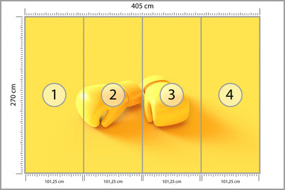 Fototapeta Żółte Rękawice Bokserskie 405 × 270 cm – podgląd kadru