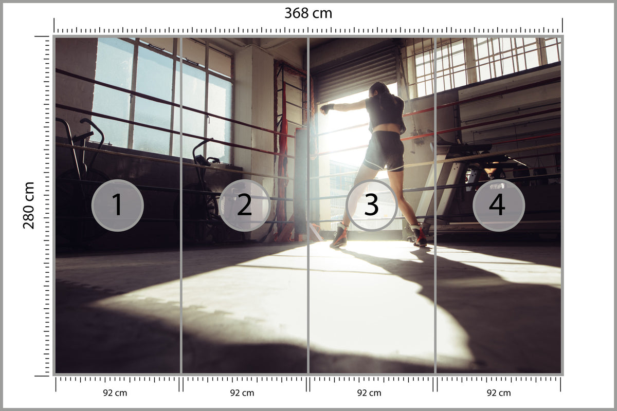 Fototapeta Trenująca Bokserka 368 × 280 cm – podgląd kadru