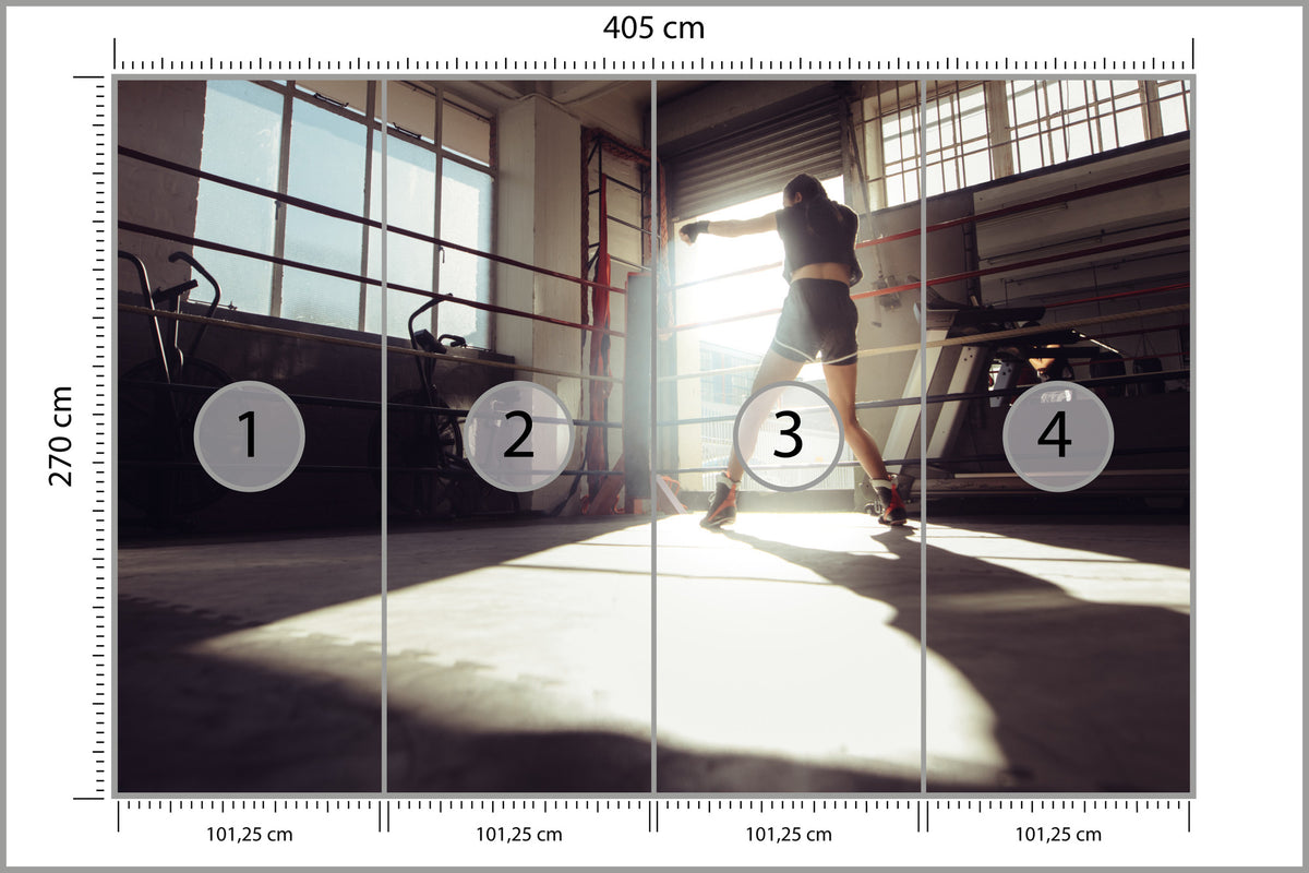 Fototapeta Trenująca Bokserka 405 × 270 cm – podgląd kadru