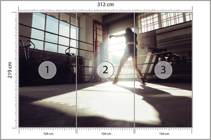 Fototapeta Trenująca Bokserka 312 × 219 cm – podgląd kadru