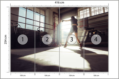 Fototapeta Trenująca Bokserka 416 × 254 cm – podgląd kadru