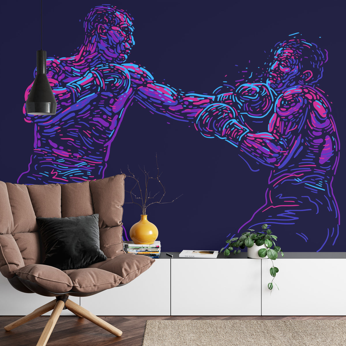 Fototapeta Abstrakcyjny Bokser – aranżacja wnętrza