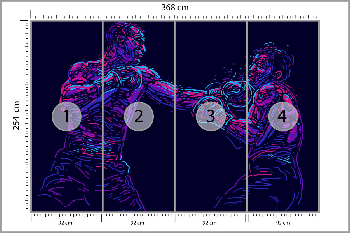 Fototapeta Abstrakcyjny Bokser 368 × 254 cm – podgląd kadru