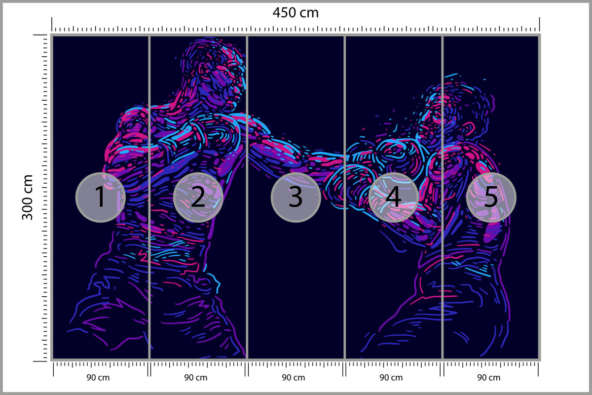 Fototapeta Abstrakcyjny Bokser 450 × 300 cm – podgląd kadru