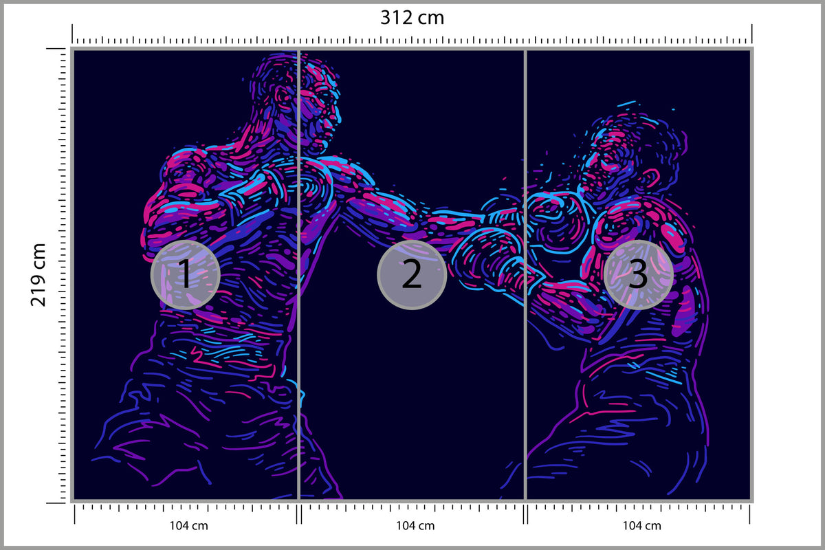 Fototapeta Abstrakcyjny Bokser 312 × 219 cm – podgląd kadru