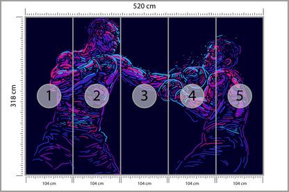 Fototapeta Abstrakcyjny Bokser 520 × 318 cm – podgląd kadru