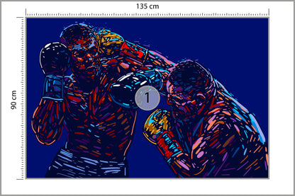 Fototapeta Abstrakcyjna Walka Bokserów 135 × 90 cm – podgląd kadru