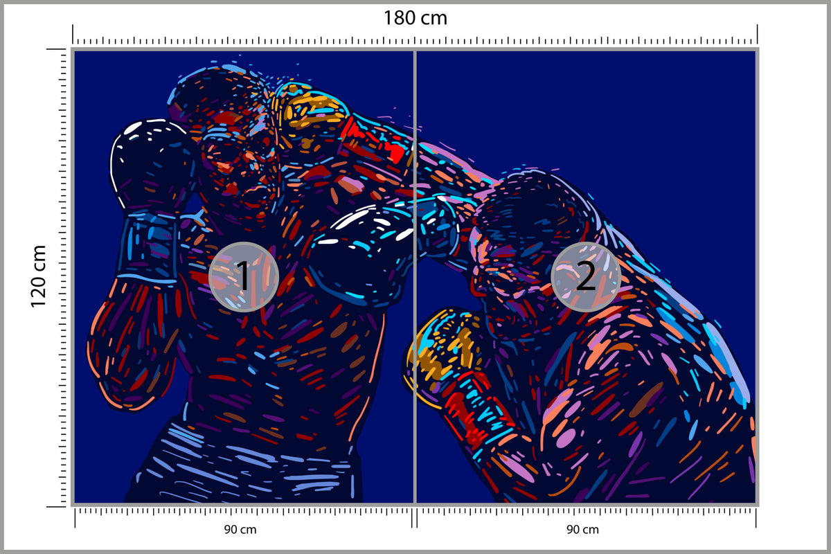 Fototapeta Abstrakcyjna Walka Bokserów 180 × 120 cm – podgląd kadru